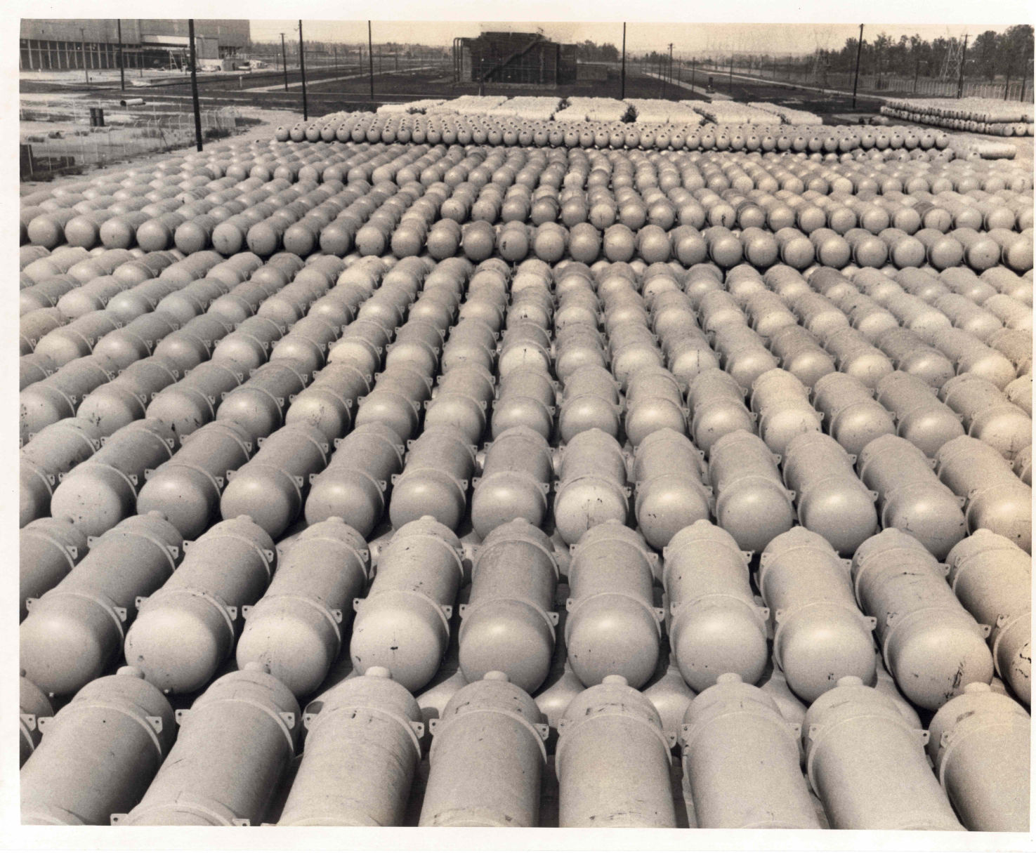 Field of tanks of depleted uranium